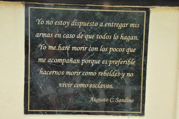 Famosa frase de Sandino, em Manágua, capital da Nicarágua